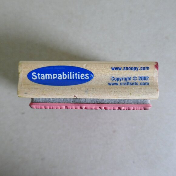 vintage 2002 Snoopy thinking of cookies rubber stamp wood Stampabilities GR1045 - Picture 3 of 3